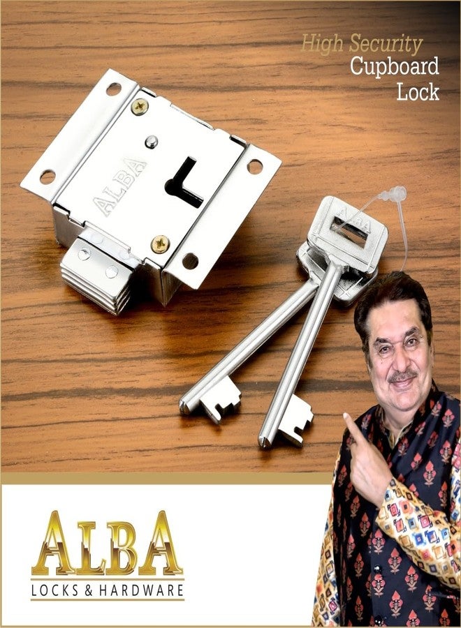Alba Cup Board Lock with 2 Milled Keys Built-in Protection Single Action Locking Rust Proof Mechanism Lock,3 inch - Image 3